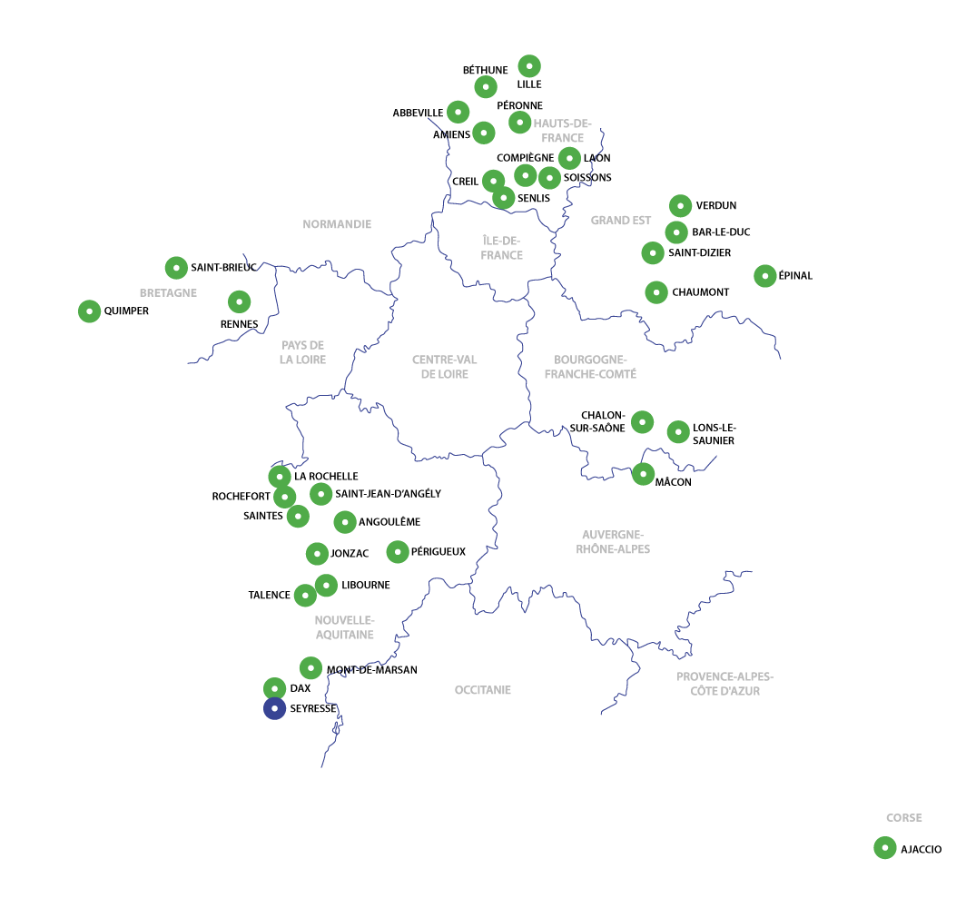 Carte des établissements AEM